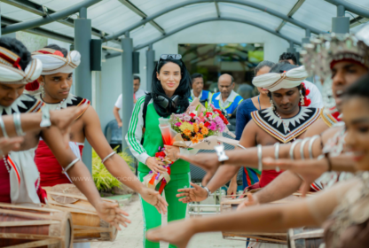 WARM WELCOME TO ADELINA PESTRITU AS SHE ARRIVES IN EXOTIC DESTINATION SRI LANKA